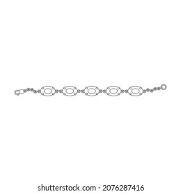 Icono de vector de pulsera dorada.Icono de vector de contorno aislado en brazalete dorado de fondo blanco.