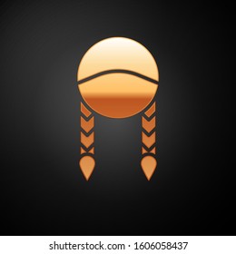 Gold Braid icon isolated on black background.  Vector Illustration
