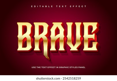 Gold Brave editable text effect template