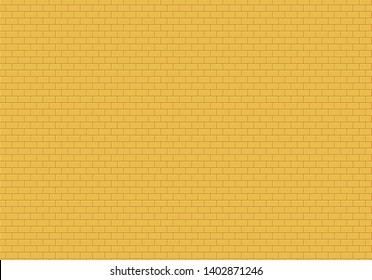 Gold Brick Wall Background. Yellow Bricks Texture Seamless Pattern Vector.