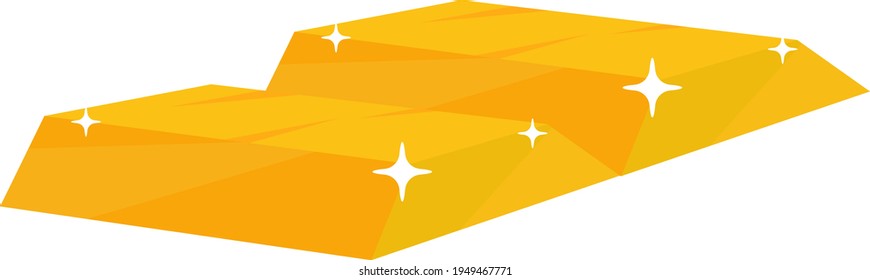 Ladrillos dorados, ilustración, vector sobre fondo blanco.