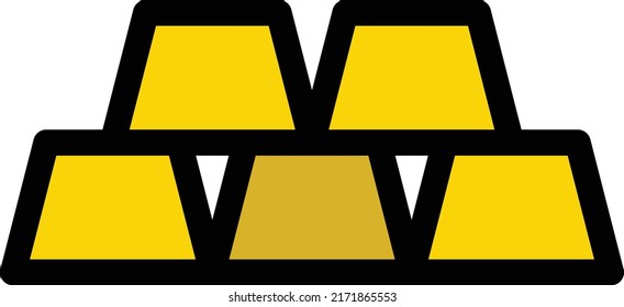Gold Bricks Vector illustration on a transparent background.Premium quality symmbols.Stroke vector icon for concept and graphic design.