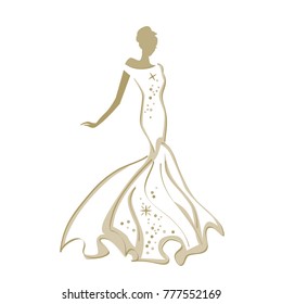 gold bride silhouette logo