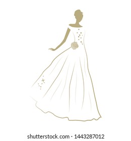 gold bride, vector logo icon