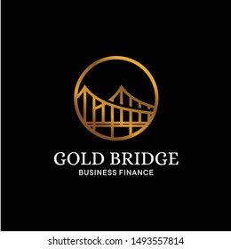 Gold Bridge Logo Design Template Inspiration - Vector