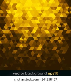 Gold bright background with triangle shapes