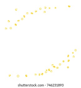 Gold bright Confetti,  colorful background, cute and fun decoration. Vector illustration for celebration, party, festive, holiday. Astral Design. Design for cards, invitations 