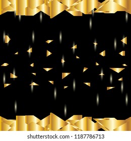 Gold bright crystal abstract background. Vector gold background. Sparkles, lights. 