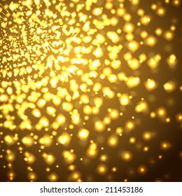 gold bright flashes against a dark background