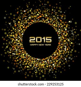 Gold Bright New Year 2015 Background, vector illustration