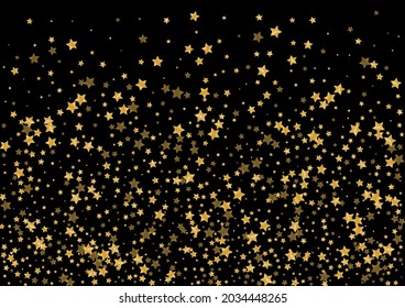 Gold Bright Spark Pattern. Twinkle Confetti Design. Yellow Glitter Shimmer Texture. Wedding Sequin Illustration. Golden Metal Background