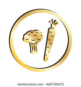 Gold Broccoli & Carrot Vegetables Icon