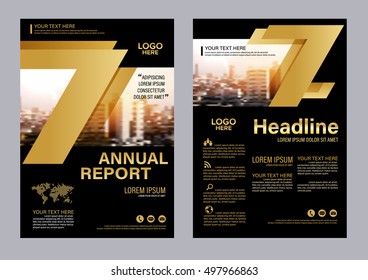 Gold Brochure Layout design template. Annual Report business Leaflet cover Presentation Modern background. illustration vector in A4 size