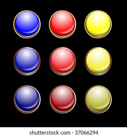gold bronze buttons set