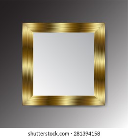 gold bronze frame vector on wall.