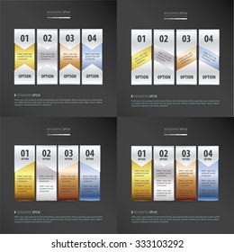  gold, bronze, silver, blue color banner pack 