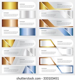  gold, bronze, silver, blue color banner pack 