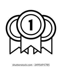 gold, bronze and silver medal - vector icon
