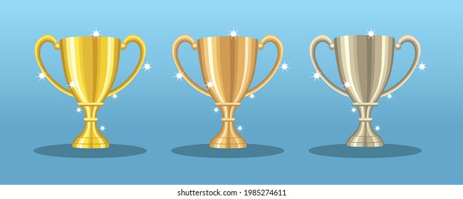 Ilustración vectorial gráfica de oro, bronce y plata.
