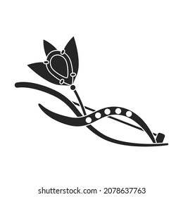 Gold brooch vector icon.Black vector icon isolated on white background gold brooch.