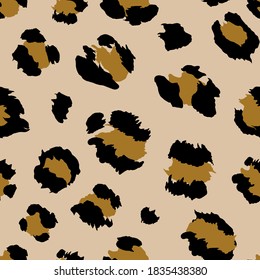Gold brown leopard seamless pattern