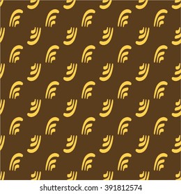 Gold and Brown Seamless Pattern of Abstract Symbol