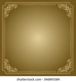 Goldener und brauner quadratischer Zierrahmen mit Vignetten.