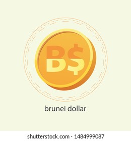 
gold Brunei dollar vector icon - Illustration 