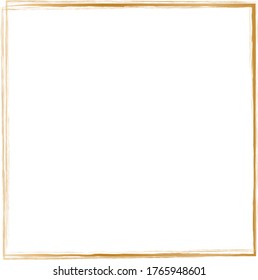 gold brush frame on white background
