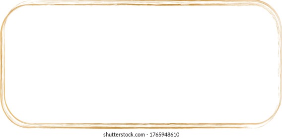 goldener Pinselrahmen auf weißem Hintergrund