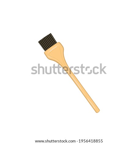 Gold brush isolated on a white background. Yellow hair accessory. Cute vector illustration.