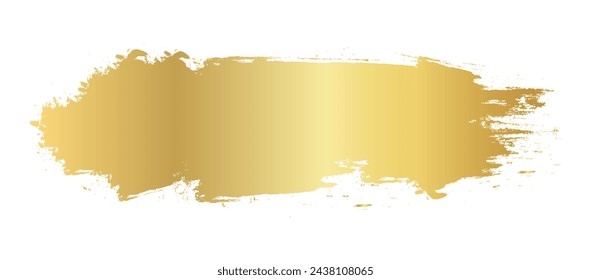 gold brush marks, gold color stain, golden brush stroke, golden texture with hand drawn Vektor Stok