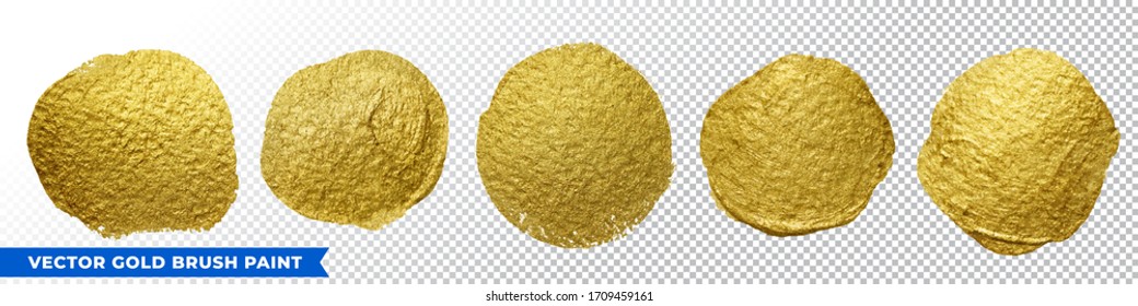 Gold brush paint with glitter texture. Vector golden stroke background for Christmas luxury design.