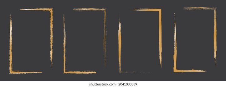 gold brush painted ink stamp banner on dark background