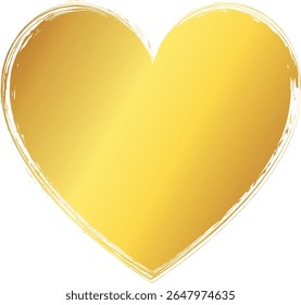  gold brush painted stamp heart frame banner - Valentine's Day concept