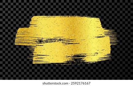 Gold brush stroke. Hand drawn ink spot isolated on dark transparent background. Vector illustration - Powered by Shutterstock - Get 15% off with code: PIKWIZARD15