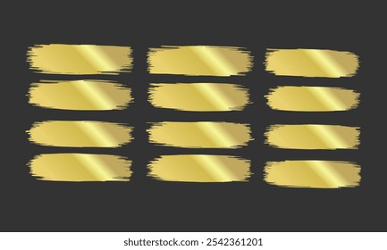 Gold Brush Stroke Vector Collection for Elegant Design Projects, Social Media Highlights, Luxury Branding, and Modern Art EPS