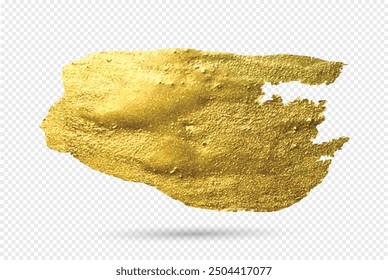 Gold brush strokes. Golden glitter texture hand drawing for banner, invitation, wedding or card template. Shiny abstract grunge textured isolated gold brush stains design elements.