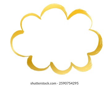 Gold brush-drawn explosion, burst, spiky speech bubble
