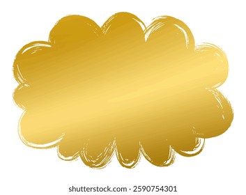 Gold brush-drawn explosion, burst, spiky speech bubble
