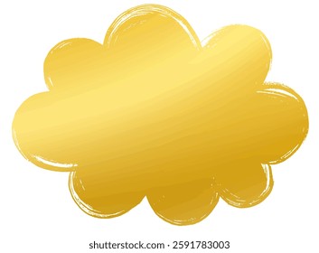 Gold brush-drawn explosion, burst, spiky speech bubble
