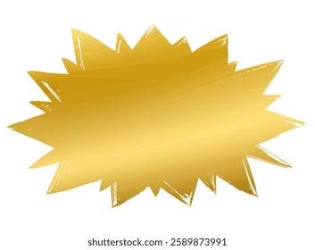 Gold brush-drawn spiky, jagged speech bubble
