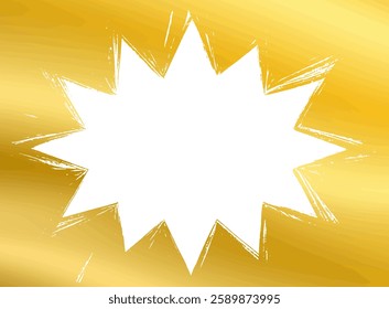 Gold brush-drawn spiky, jagged speech bubble background
