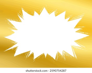 Gold brush-drawn spiky, jagged speech bubble background
