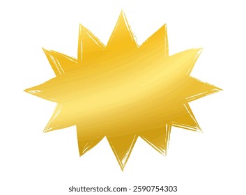 Gold brush-drawn spiky, jagged speech bubble
