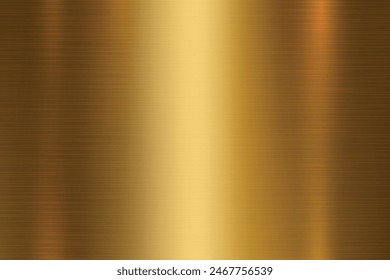 Gold brushed steel metal texture background, vector illustration.