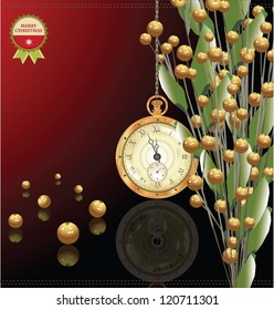 Gold bubble christmas decoration vector illustration