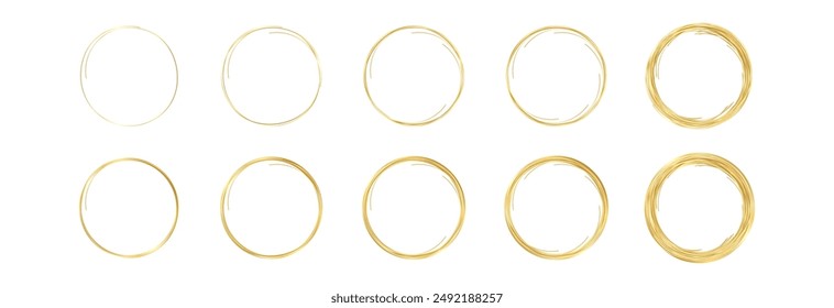 Gold bubbles for text, set of gold stickers.