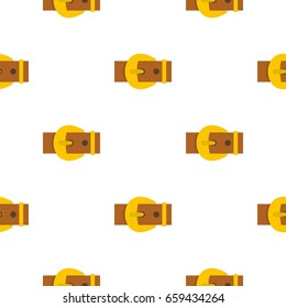 Gold buckle belt pattern seamless flat style for web vector illustration