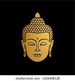 Gold Buddha Head vector illustration.